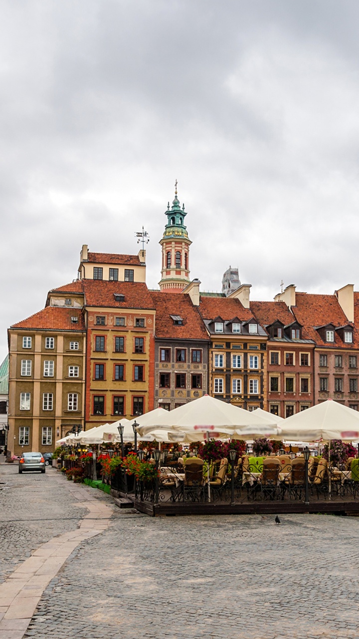 Обои статуя syrenka, Рынка Старого Города Варшавы, статуя, город, городок в разрешении 720x1280