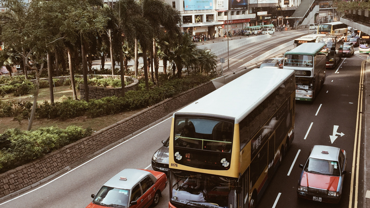 Обои Гонконг, Король, транспорт, автомобильный стояночный свет, башня в разрешении 1280x720