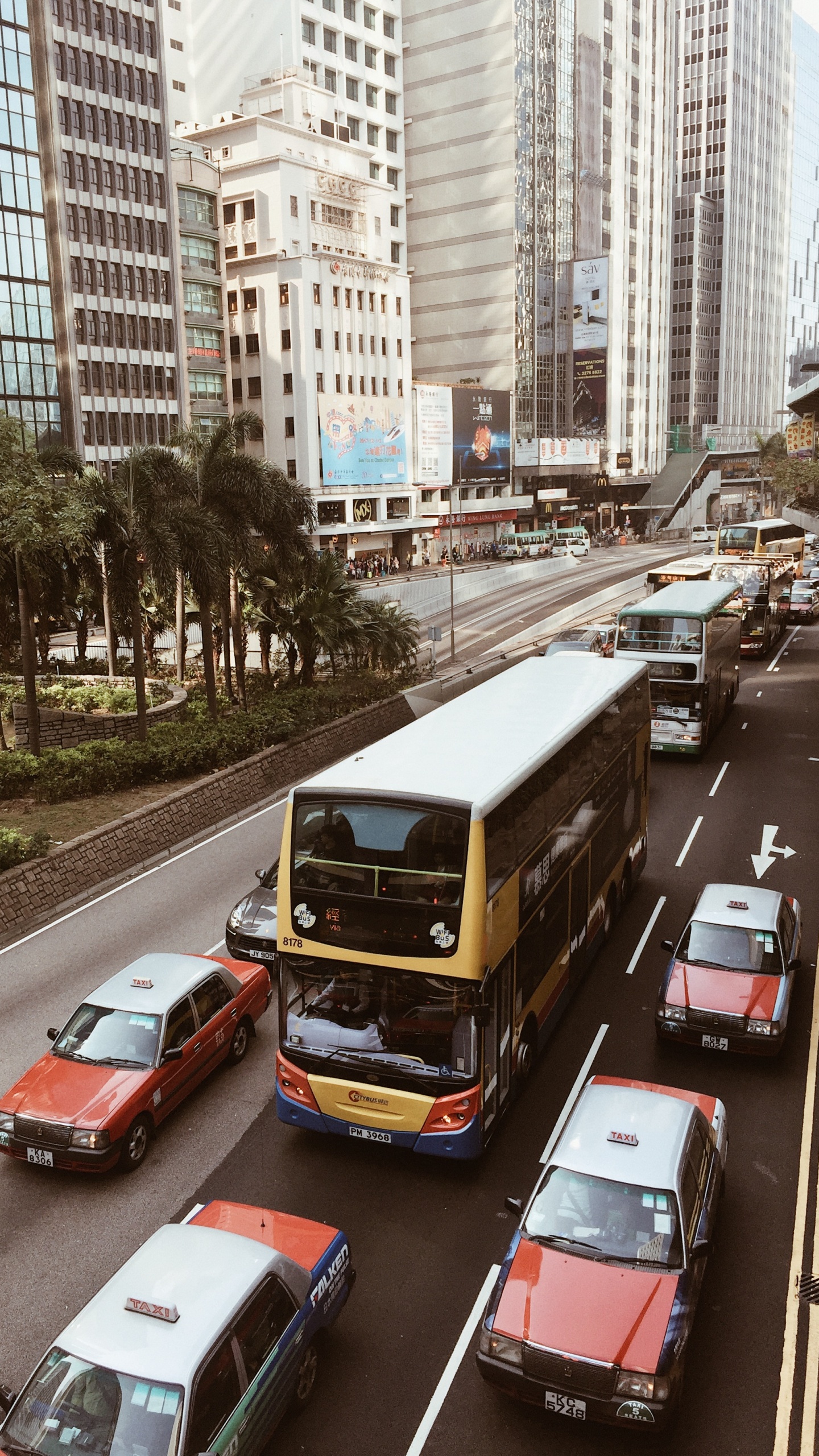 Обои Гонконг, Король, транспорт, автомобильный стояночный свет, башня в разрешении 1440x2560