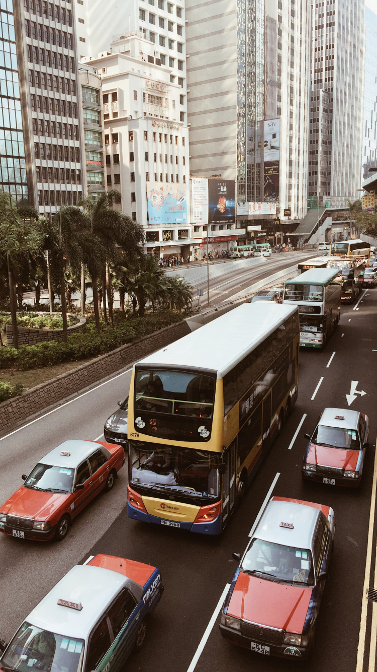 Обои Гонконг, Король, транспорт, автомобильный стояночный свет, башня в разрешении 750x1334