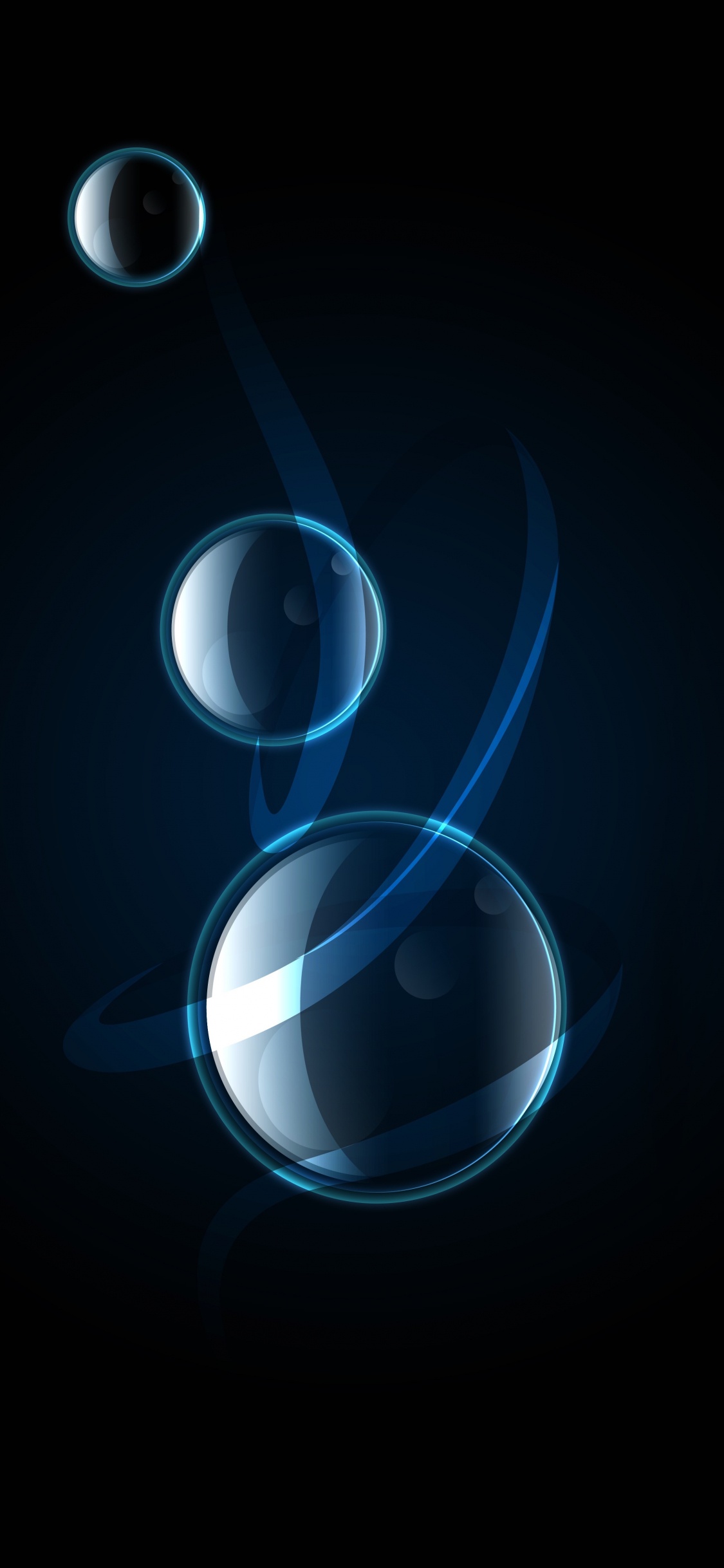 Обои синий, вода, круг, дизайн, электрик в разрешении 1125x2436
