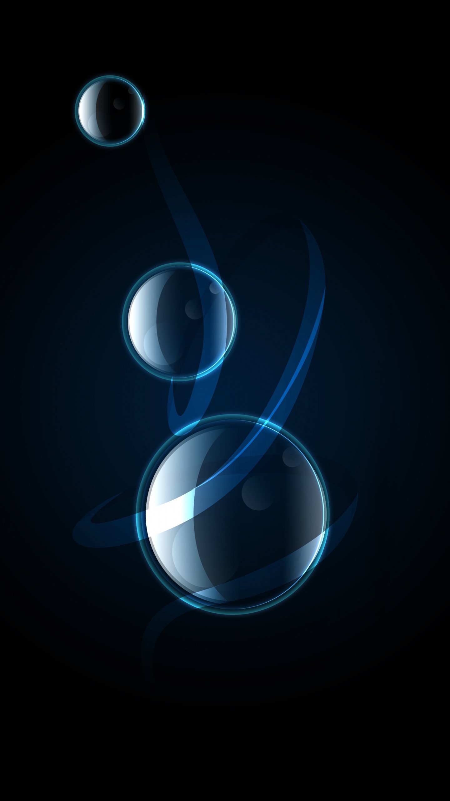 Обои синий, вода, круг, дизайн, электрик в разрешении 1440x2560