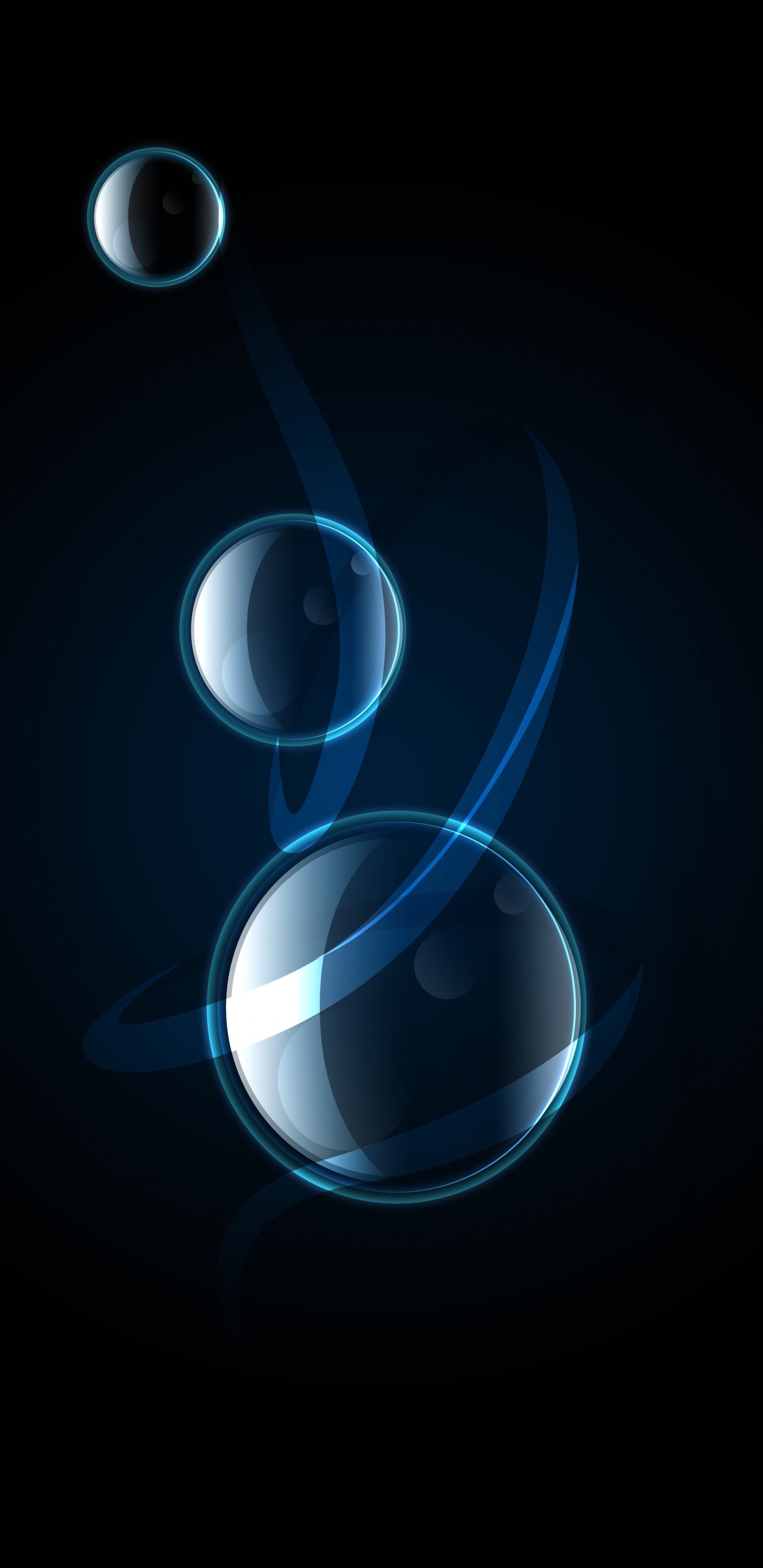 Обои синий, вода, круг, дизайн, электрик в разрешении 1440x2960