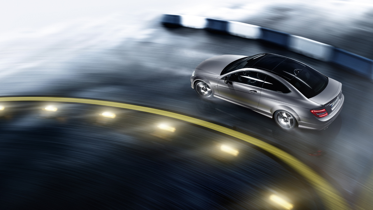 Обои авто, кузов купе, mercedes benz, автомобиль среднего размера, mercedes benz c class в разрешении 1280x720