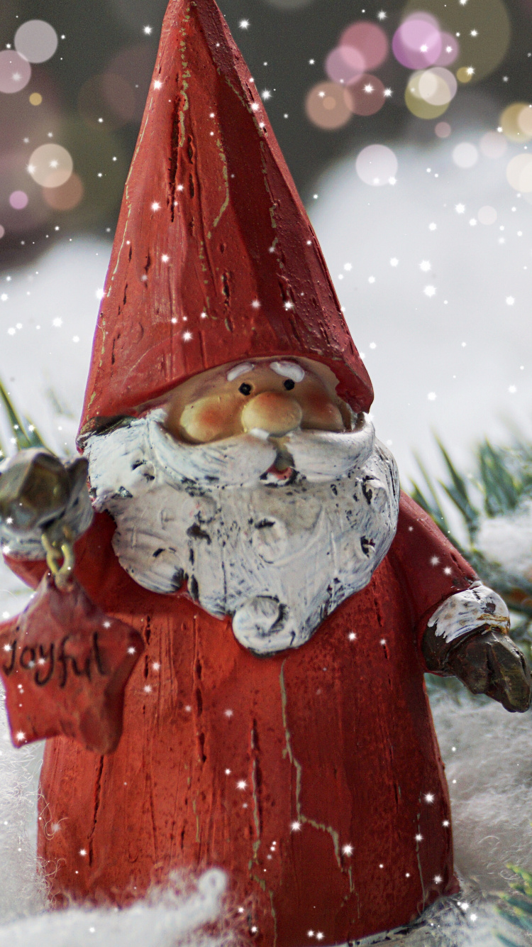 Обои Рождественский день, Санта-Клаус, украшение газона, рождественский орнамент, Рождество в разрешении 750x1334