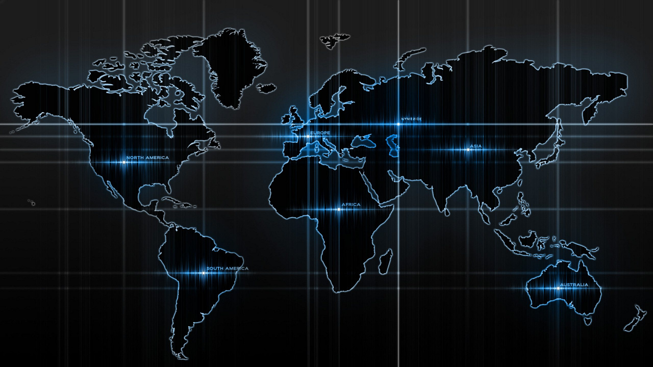 Обои карта мира, мир, карта, линия, технологии в разрешении 1280x720