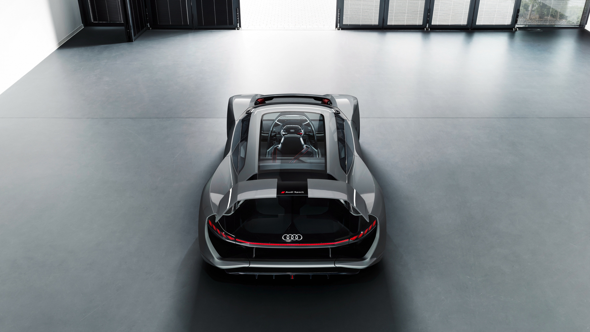 Обои авто, суперкар, спорткар, концепция Audi ПБ 18 е трон, кузов купе в разрешении 1920x1080