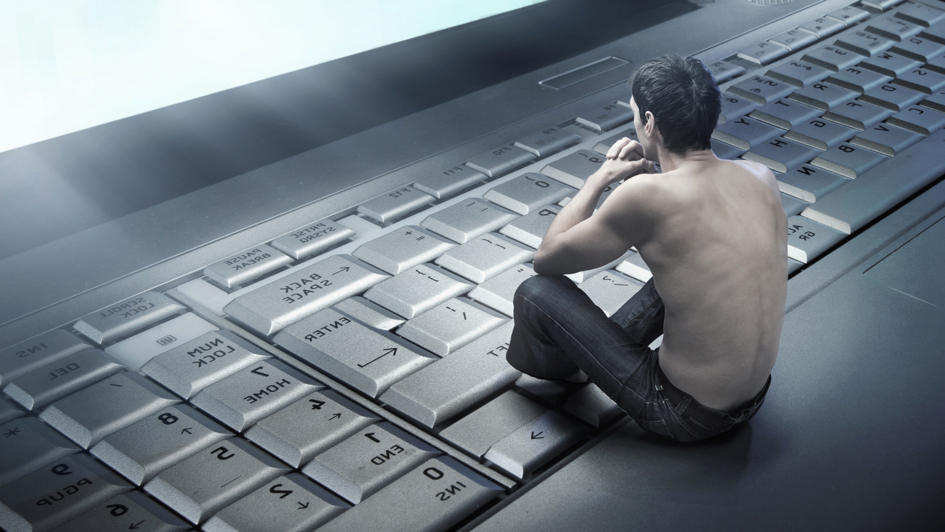 Обои технологии, электронное устройство, мышца, пробел, человек в разрешении 1920x1080