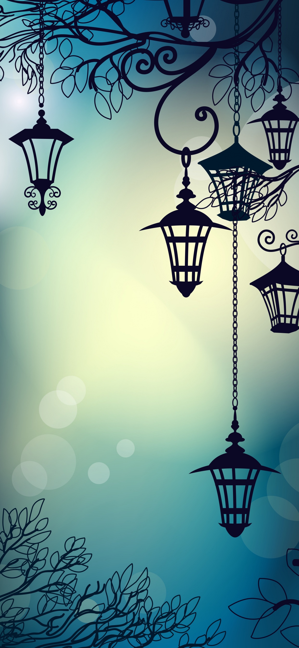 Обои осветительная арматура, уличный фонарь, белые, свет, синий в разрешении 1242x2688