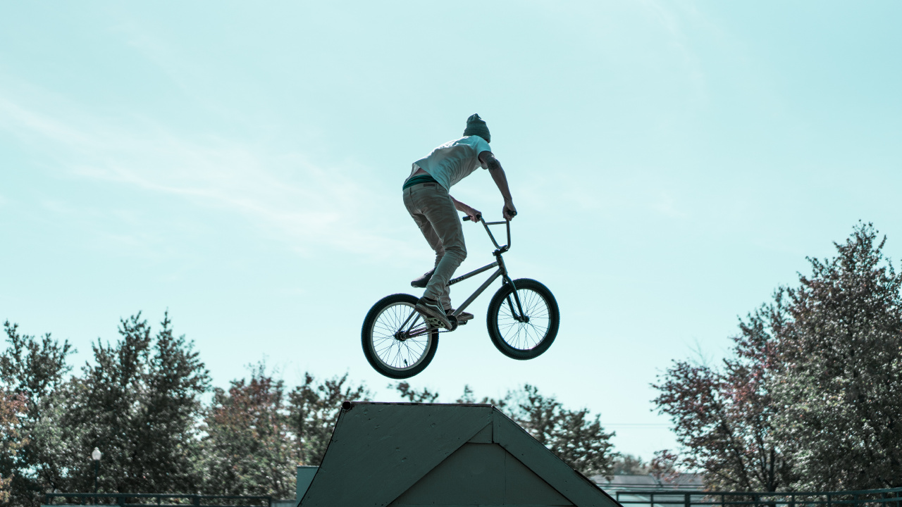 Обои велосипед BMX, bmx велосипед, велосипед, Велоспорт, Фристайл BMX в разрешении 1280x720