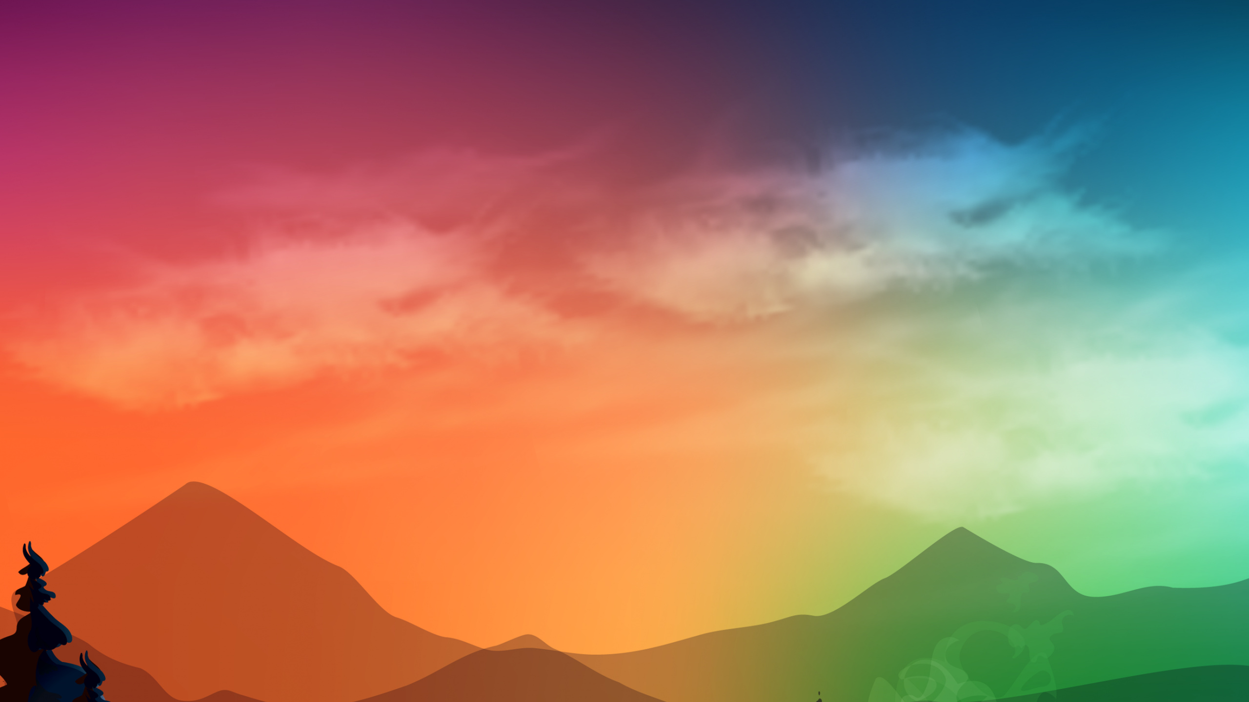 Обои снег, пейзажи гор, ночь в разрешении 2560x1440