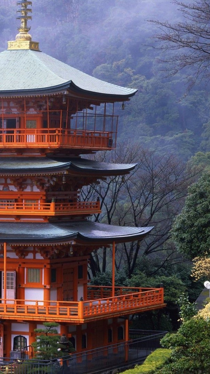 Обои китайская архитектура, пагода, ориентир, японская архитектура, вышка в разрешении 720x1280