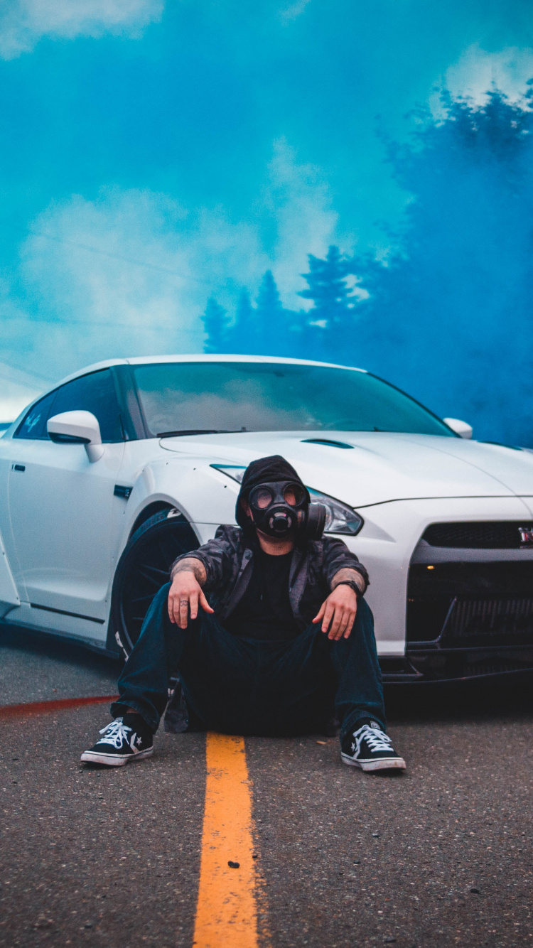 Обои суперкар, спорткар, катание, дорога, Ниссан в разрешении 750x1334