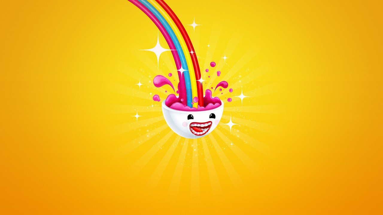 Обои желтый, графический дизайн, иллюстрация, графика, арт в разрешении 1280x720