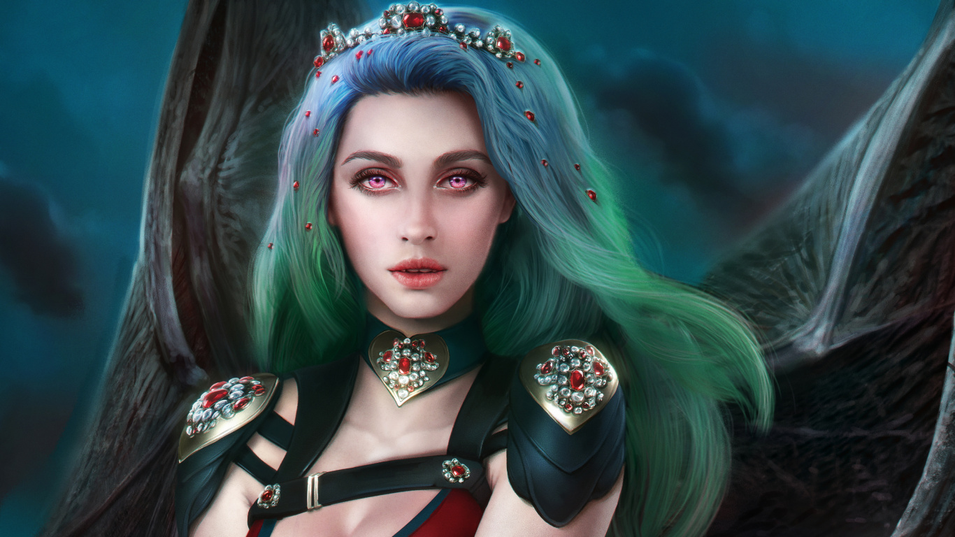 Обои вампир, лицо, волосы, красота, голова в разрешении 1366x768