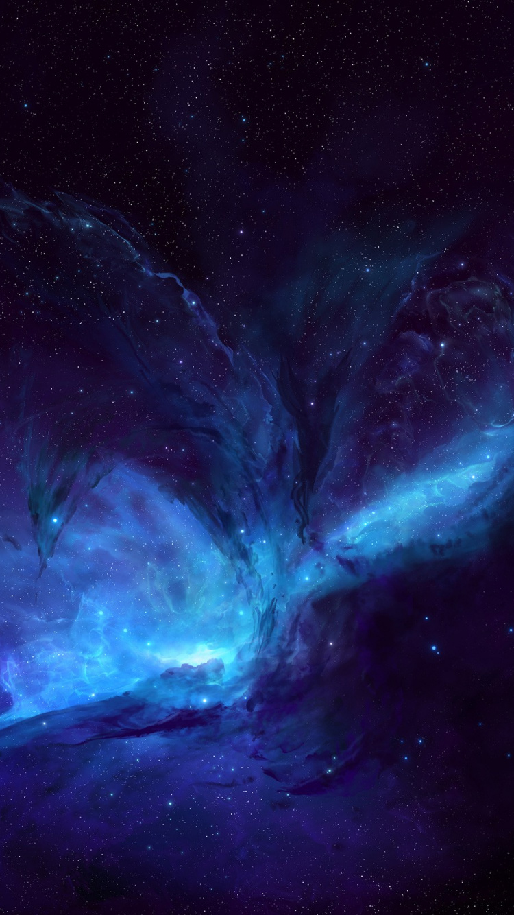 Обои Галактика, космическое пространство, атмосфера, туманность, космос в разрешении 750x1334