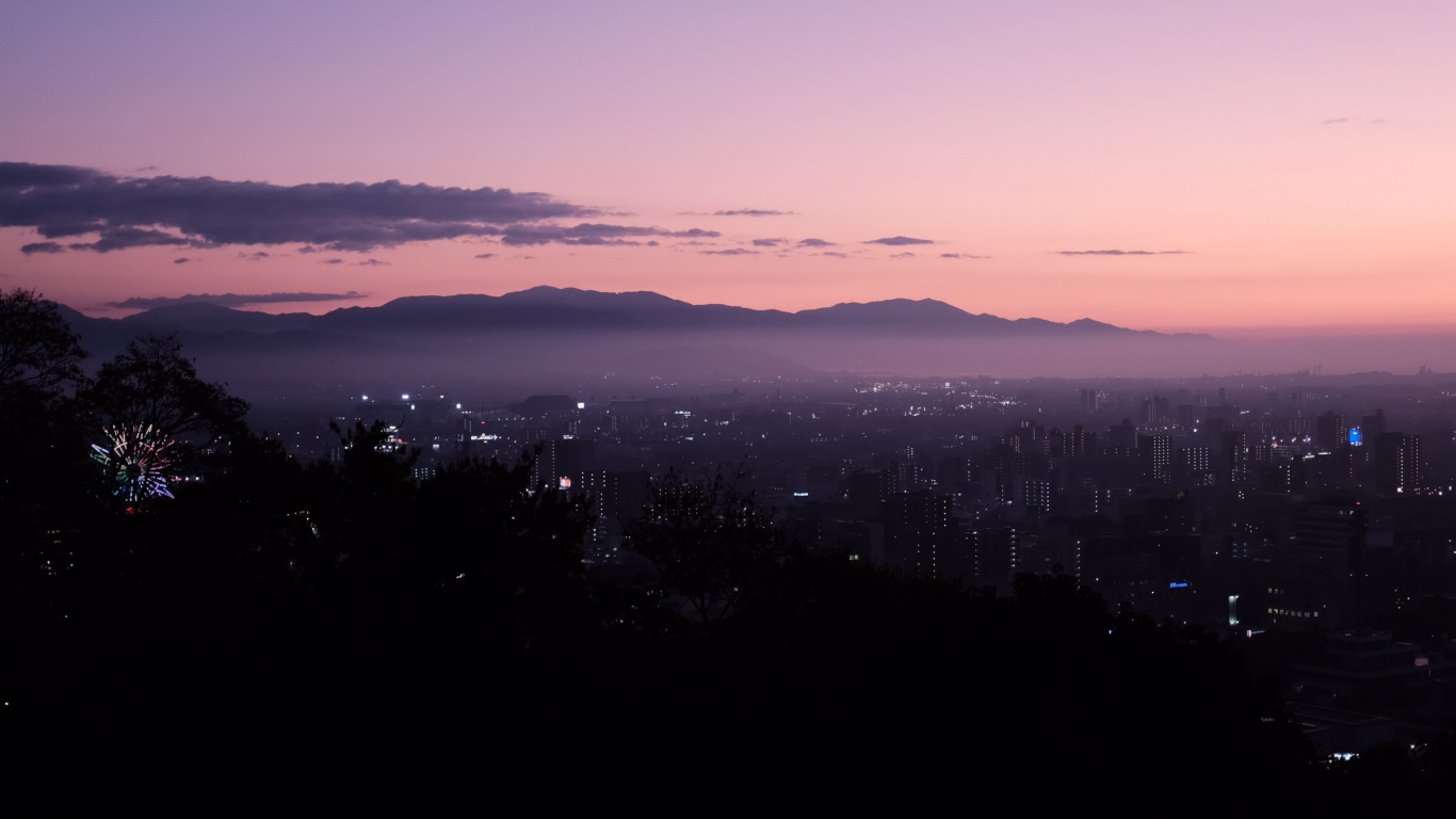 Обои закат, золотой час, облако, горизонт, сумрак в разрешении 1366x768