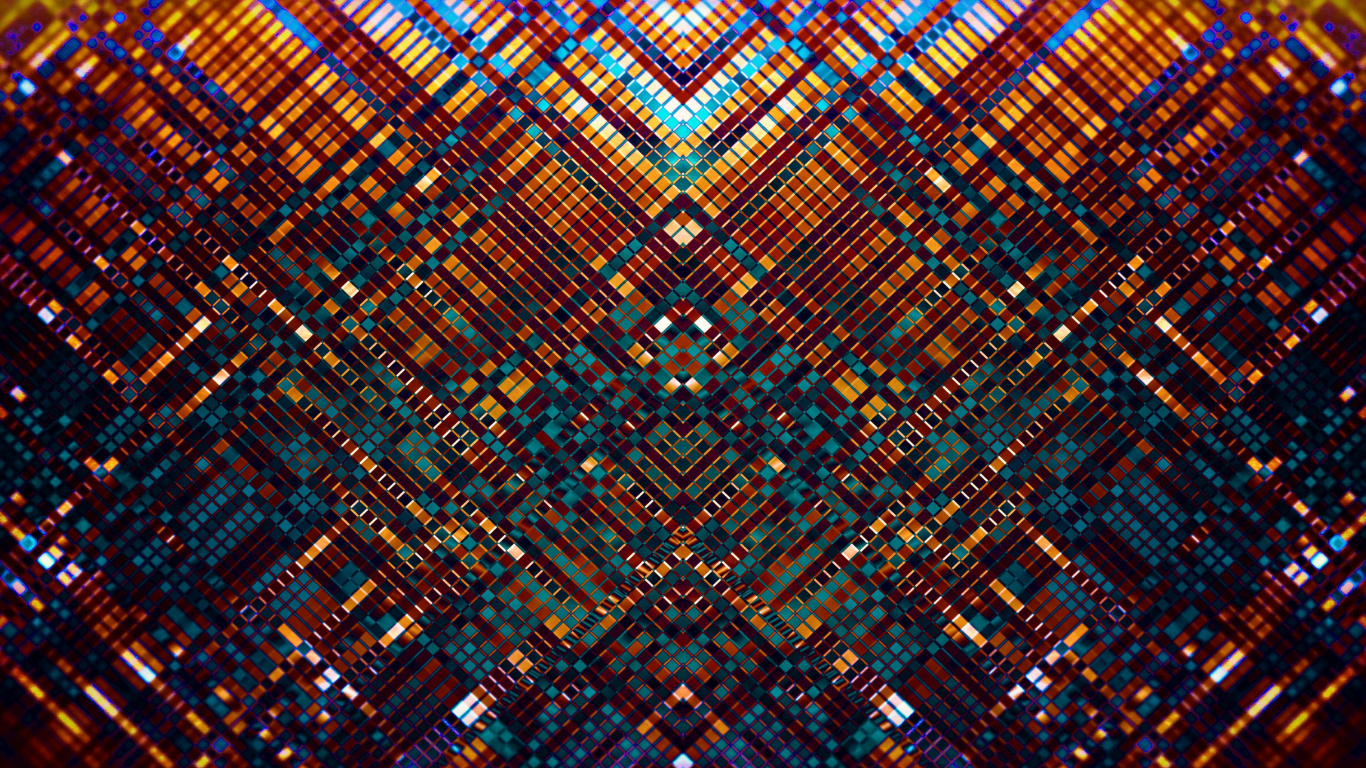 Обои метрополия, линия, фрактал, симметрия, дизайн в разрешении 1366x768