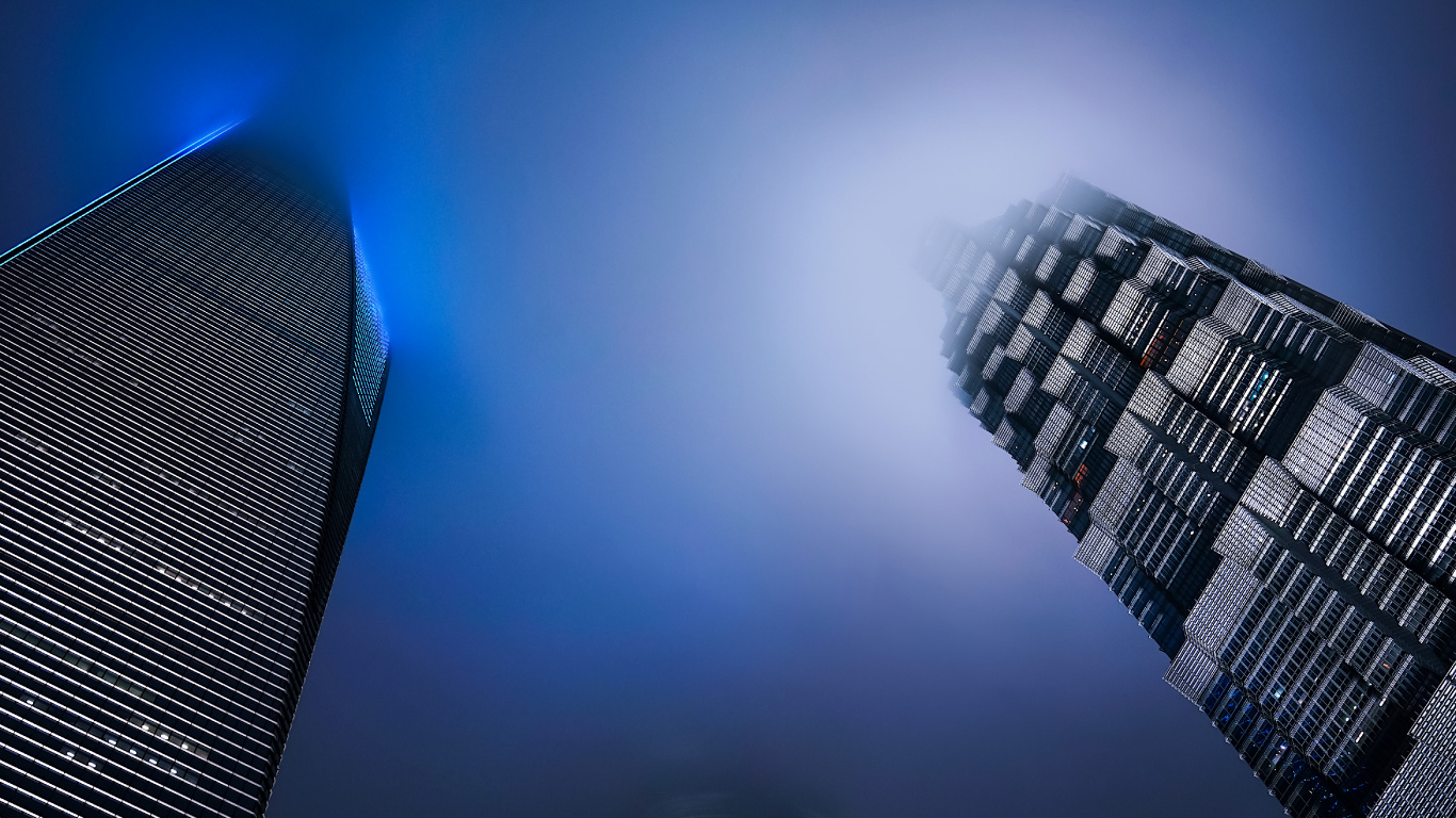 Обои небоскреб, высотное здание, здание, дневное время, вышка в разрешении 1366x768