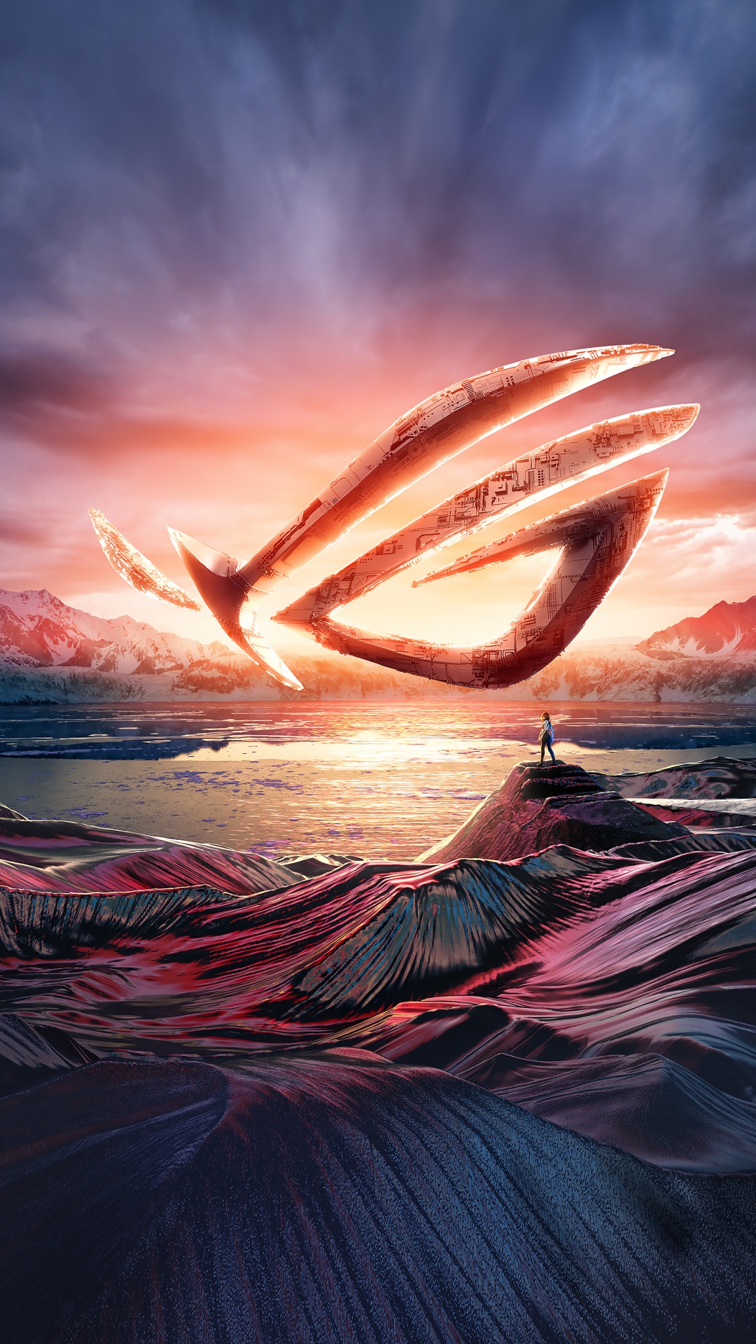 Обои asus, asus рог свифт pg-uq, облако, вода, атмосфера в разрешении 1080x1920