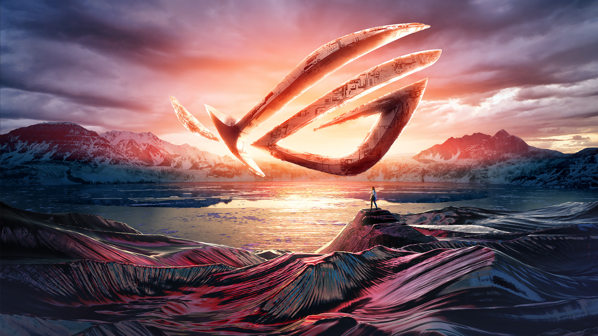 Обои asus, asus рог свифт pg-uq, облако, вода, атмосфера в разрешении 1920x1080