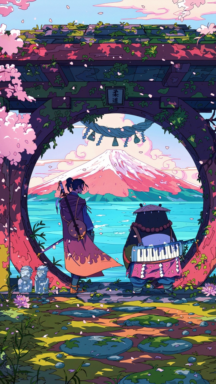 Обои панда самурай бибоп, джаз-хоп, самурай бибоп, спотифай, песня в разрешении 720x1280