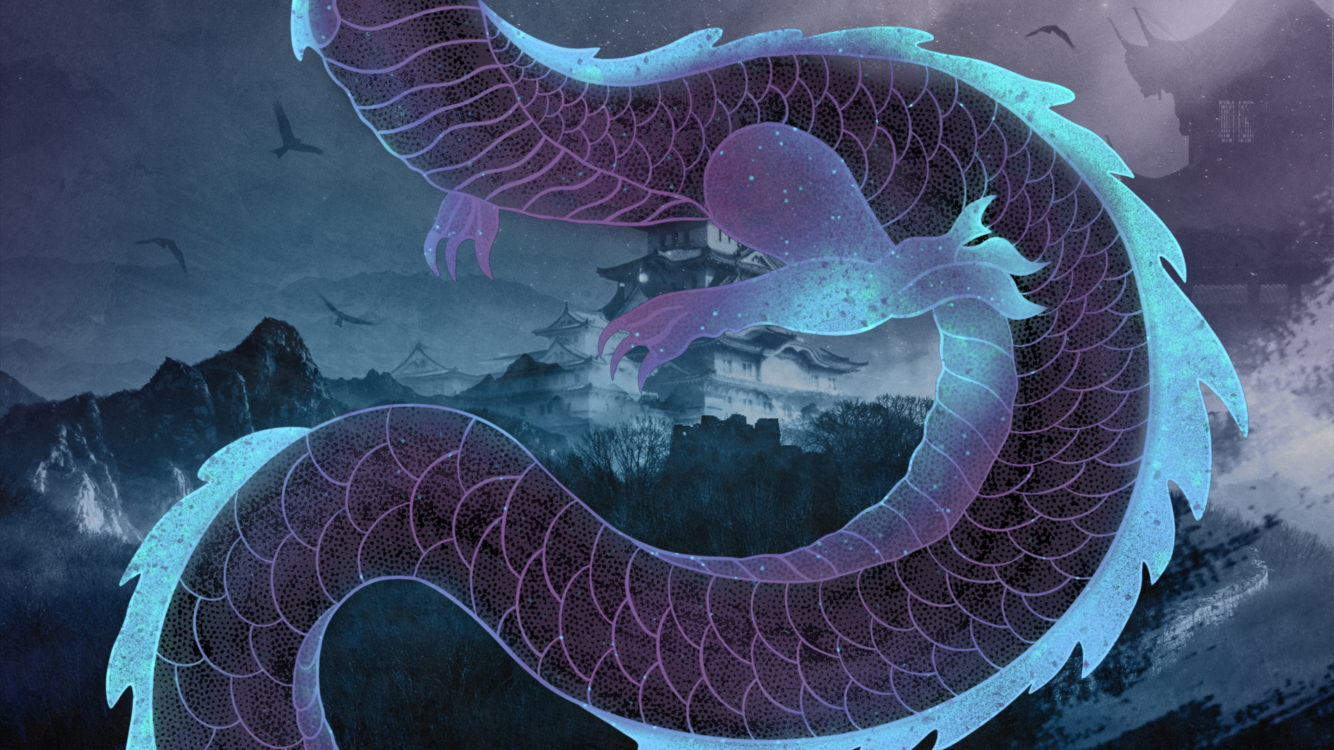 Обои дракон, графика, фэнтези, арт, мифическое существо в разрешении 1920x1080