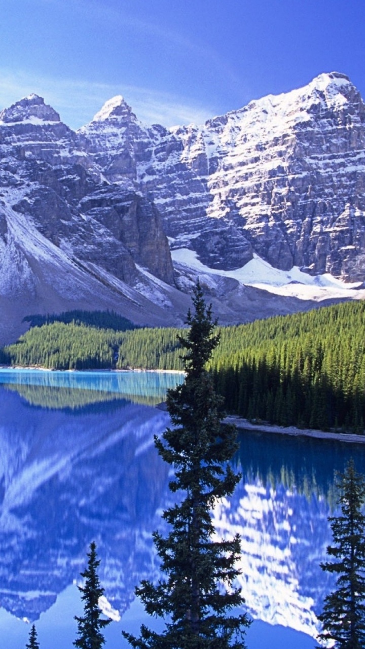 Обои моренное озеро, банфф, озеро Луиза, долина десяти пиков, национальный парк в разрешении 720x1280