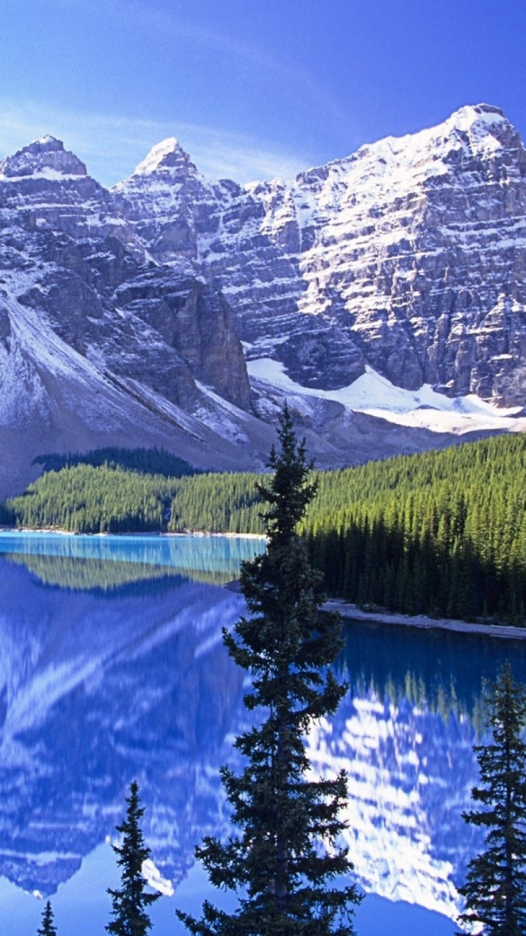 Обои моренное озеро, банфф, озеро Луиза, долина десяти пиков, национальный парк в разрешении 750x1334