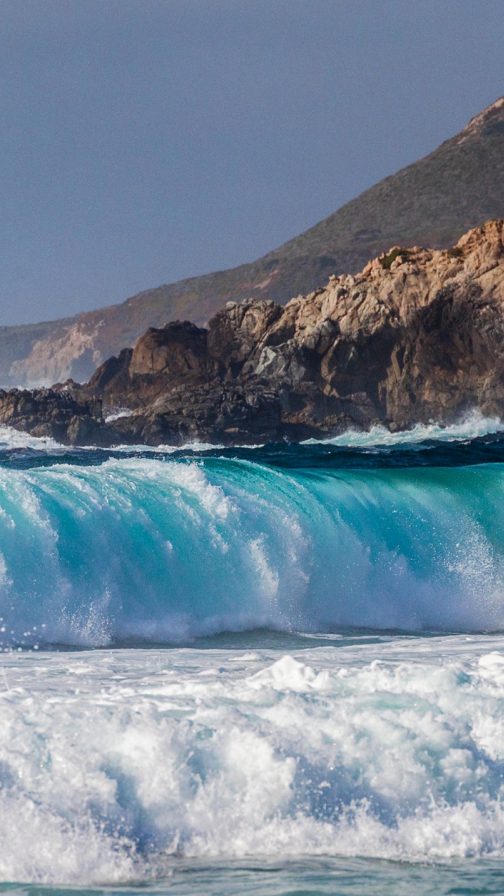 Обои волна, ветровая волна, океан, вода, море в разрешении 720x1280