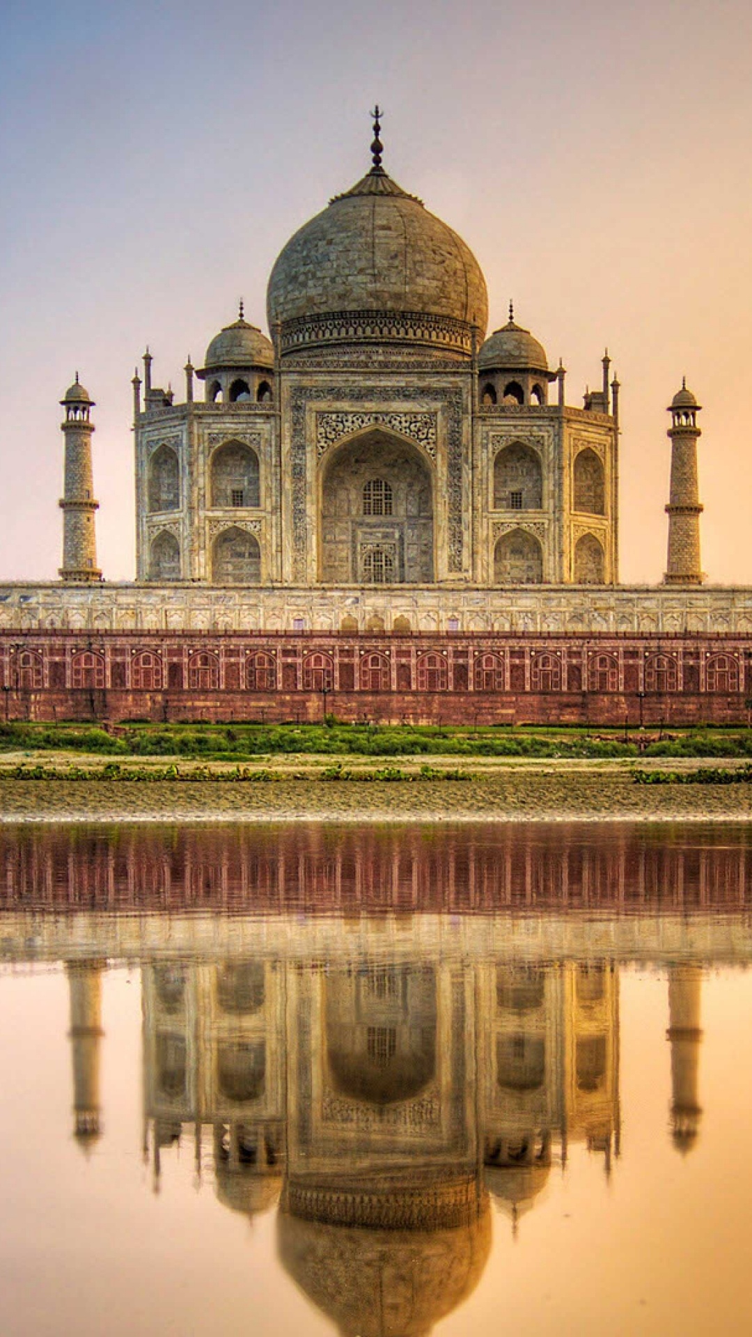 Обои Тадж-Махал, памятник, ориентир, отражение, отражающий бассейн в разрешении 1080x1920