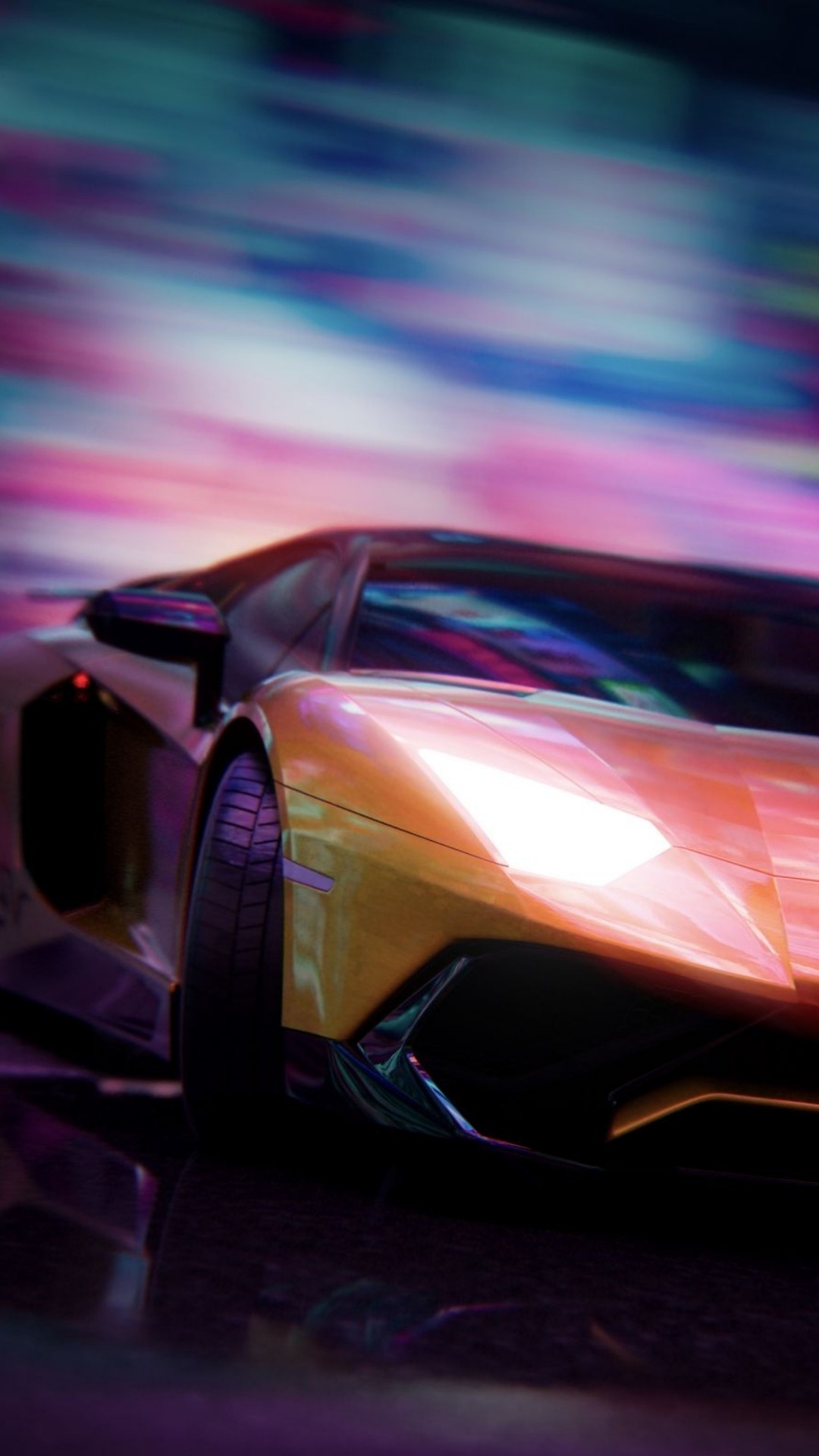 Обои отражение, суперкар, легковые автомобили, автомобильное освещение, облако в разрешении 1080x1920