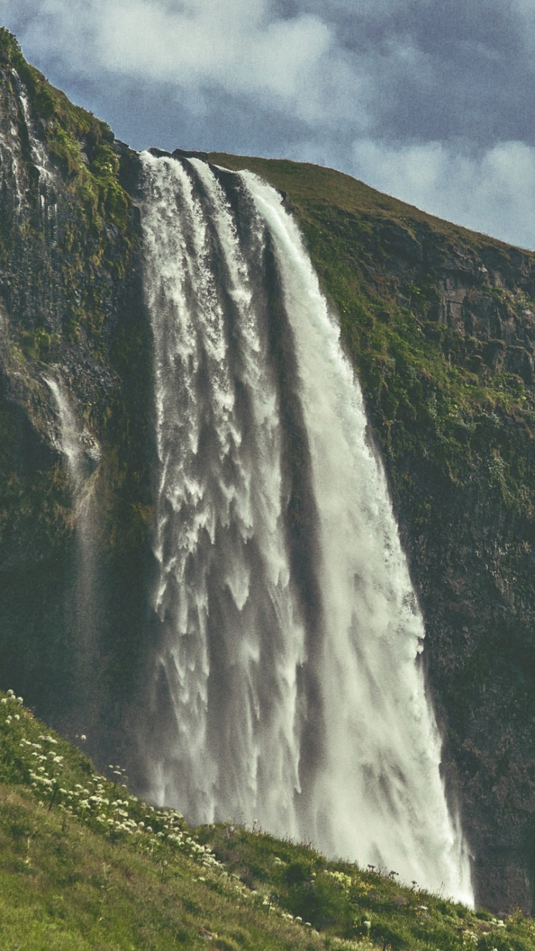 Обои водопад, природа, гидроресурсы, нагорье, горная станция в разрешении 750x1334