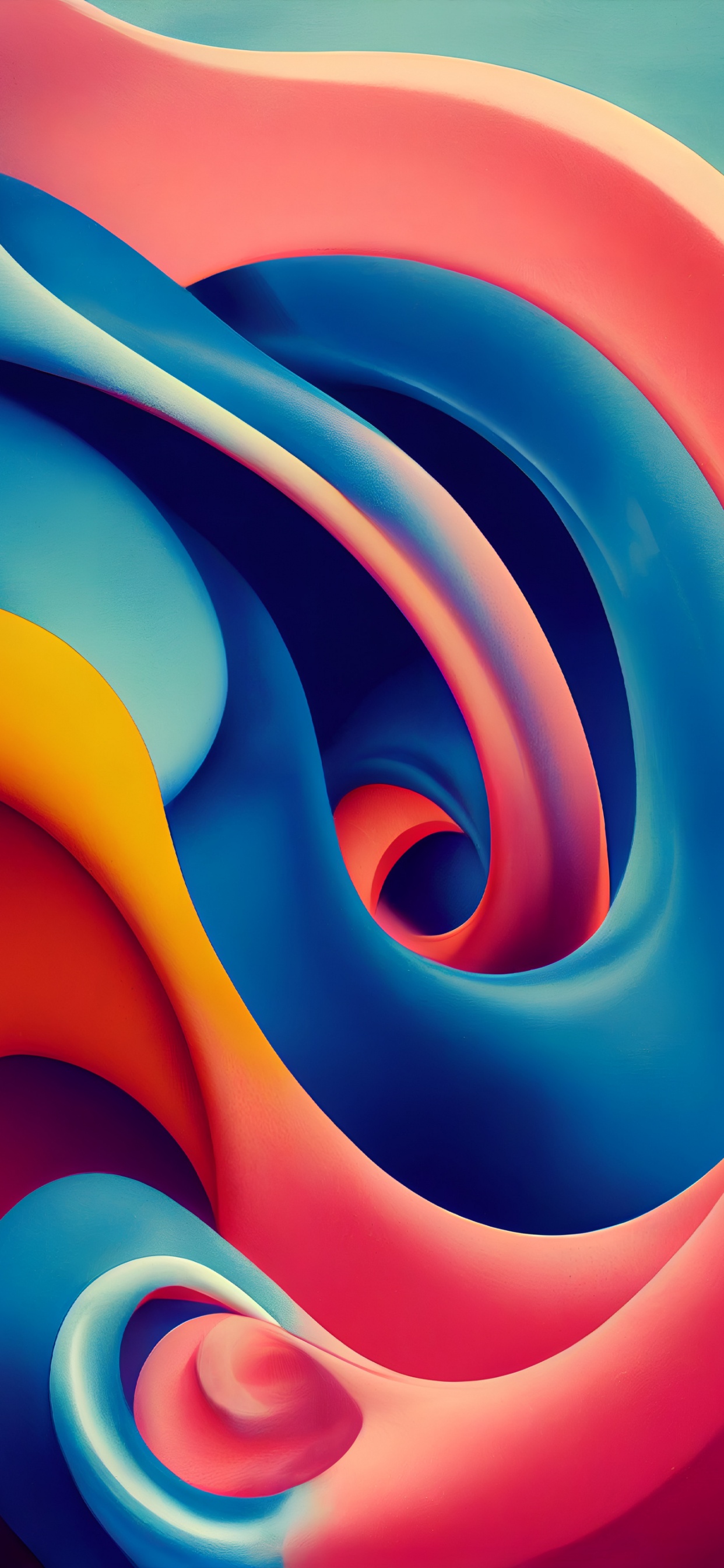 Обои Оранжевый цвет, графический дизайн, красочность, свет, арт в разрешении 1242x2688