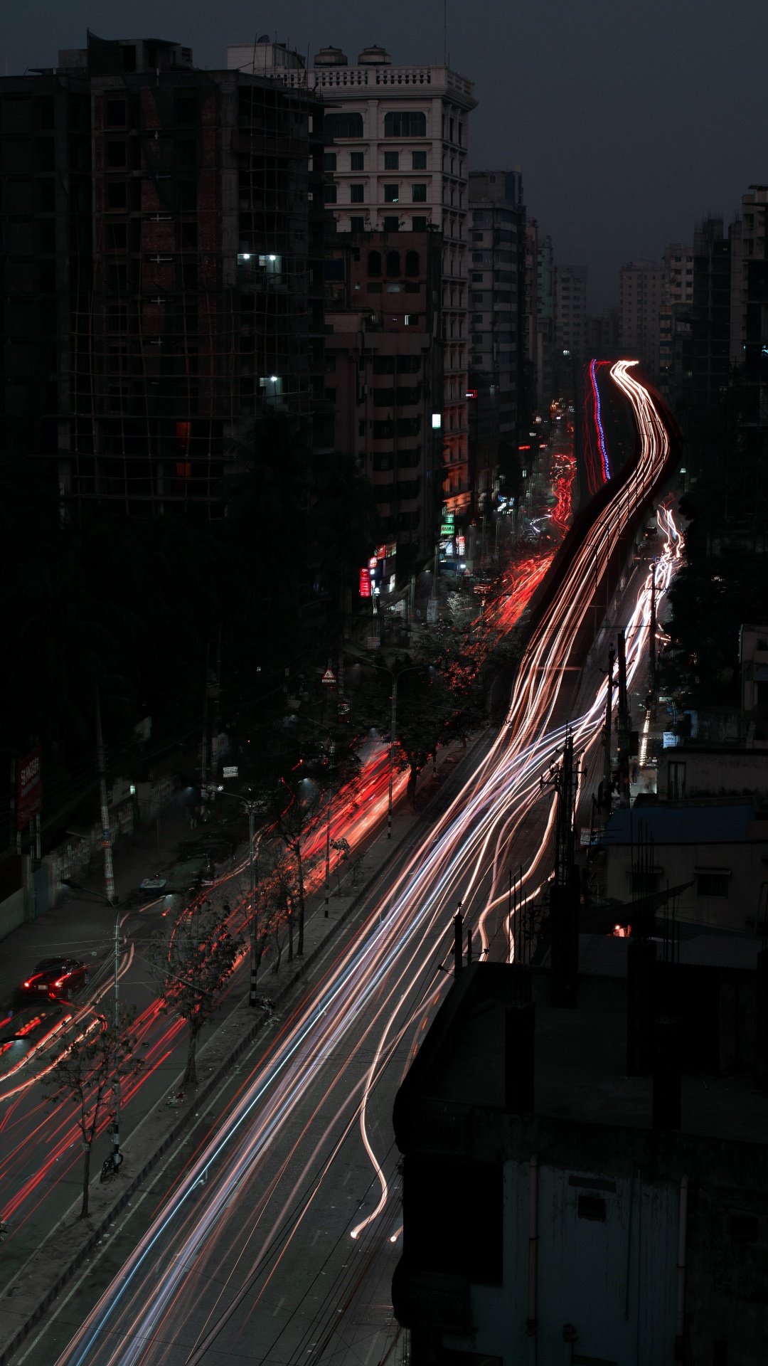Обои ночь, городской район, метрополия, городской пейзаж, город в разрешении 1080x1920