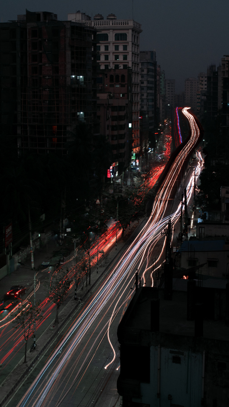 Обои ночь, городской район, метрополия, городской пейзаж, город в разрешении 750x1334