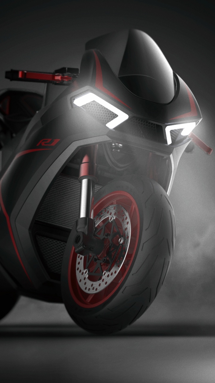 Обои Ямаха мотор Компани, мотоцикл, супербайк, автомобильные шины, фара в разрешении 720x1280