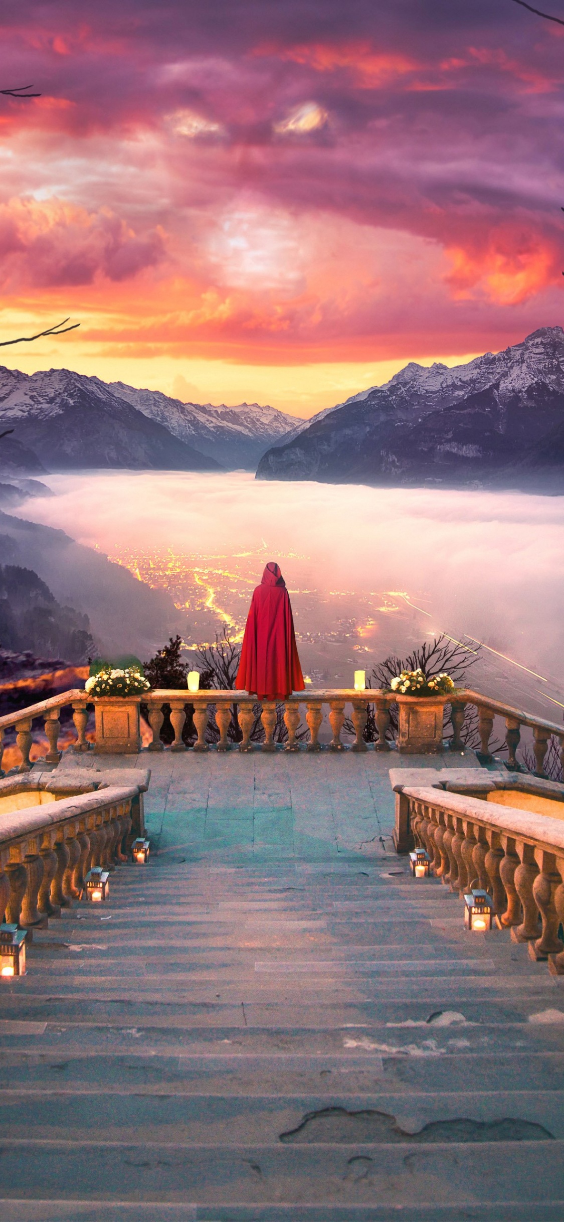 Обои вода, облако, гора, атмосфера, свет в разрешении 1125x2436