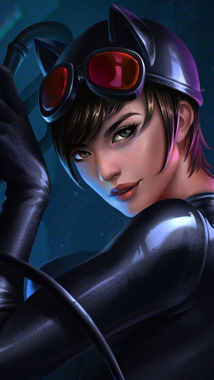 Обои Injustice 2, Боги Несправедливость Среди Нас, женщина кошка, Бэтмен, мультфильм в разрешении 720x1280