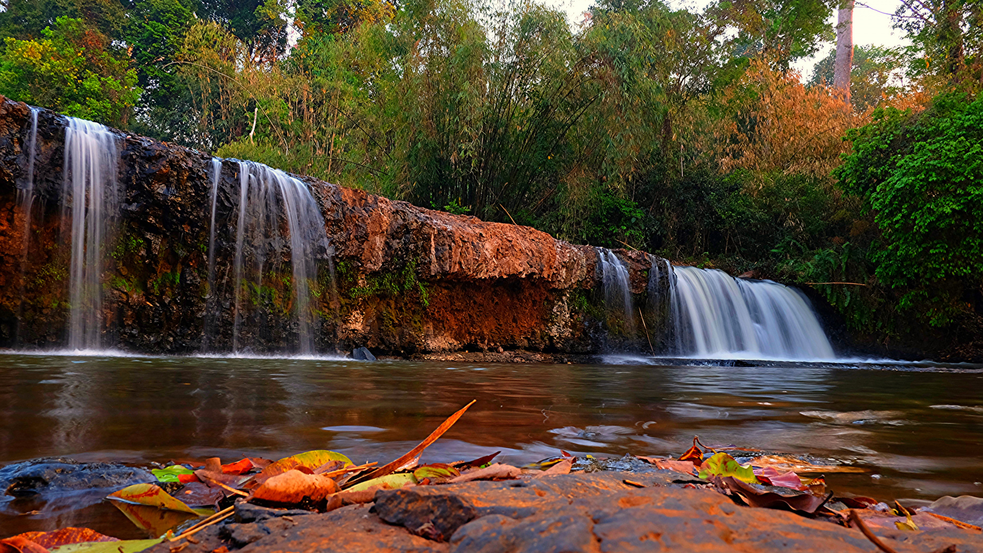 Обои Банлунг, водопад, Вьетнам, водоем, природа в разрешении 1920x1080