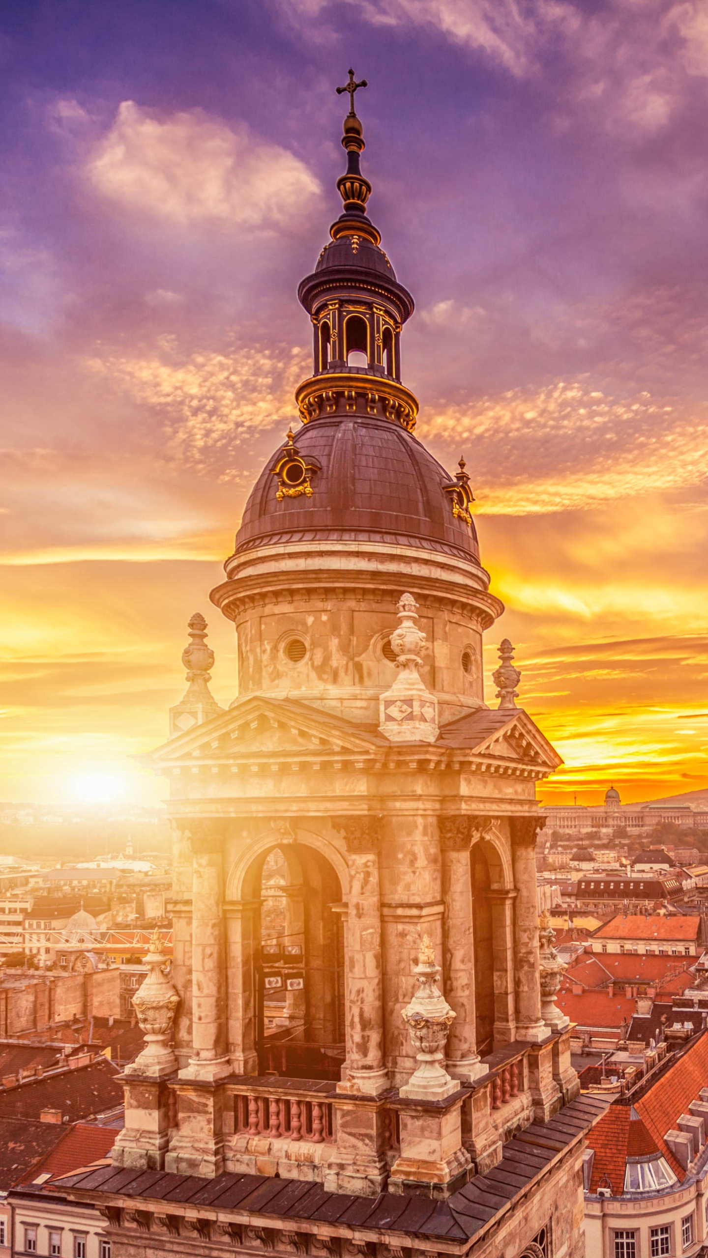 Обои базилика Святого Иштвана, Здание Венгерского Парламента, Gellrt Хилл, базилика, ориентир в разрешении 1440x2560