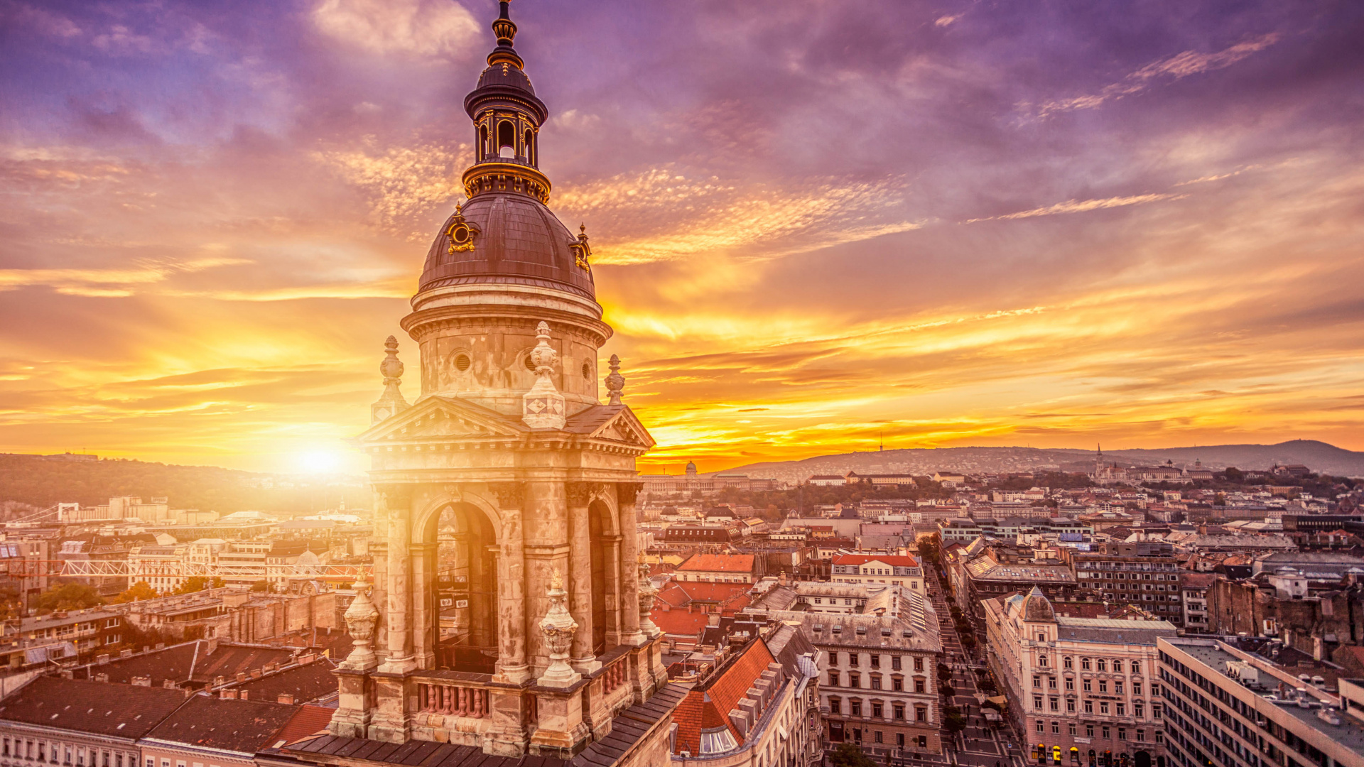 Обои базилика Святого Иштвана, Здание Венгерского Парламента, Gellrt Хилл, базилика, ориентир в разрешении 1920x1080