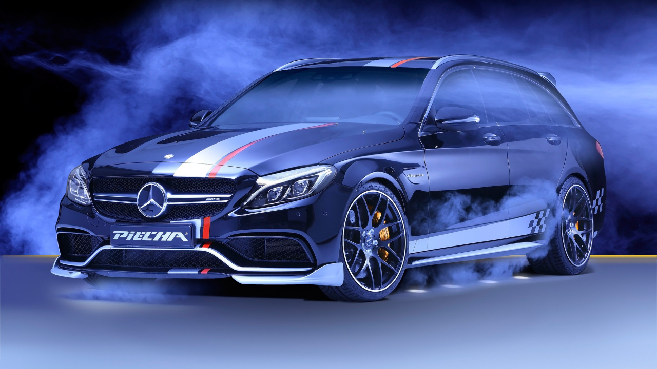Обои авто, компактный автомобиль, мощные машины, Пьеха, Мерседес C-класса Мерседес-АМГ с 63 в разрешении 1280x720