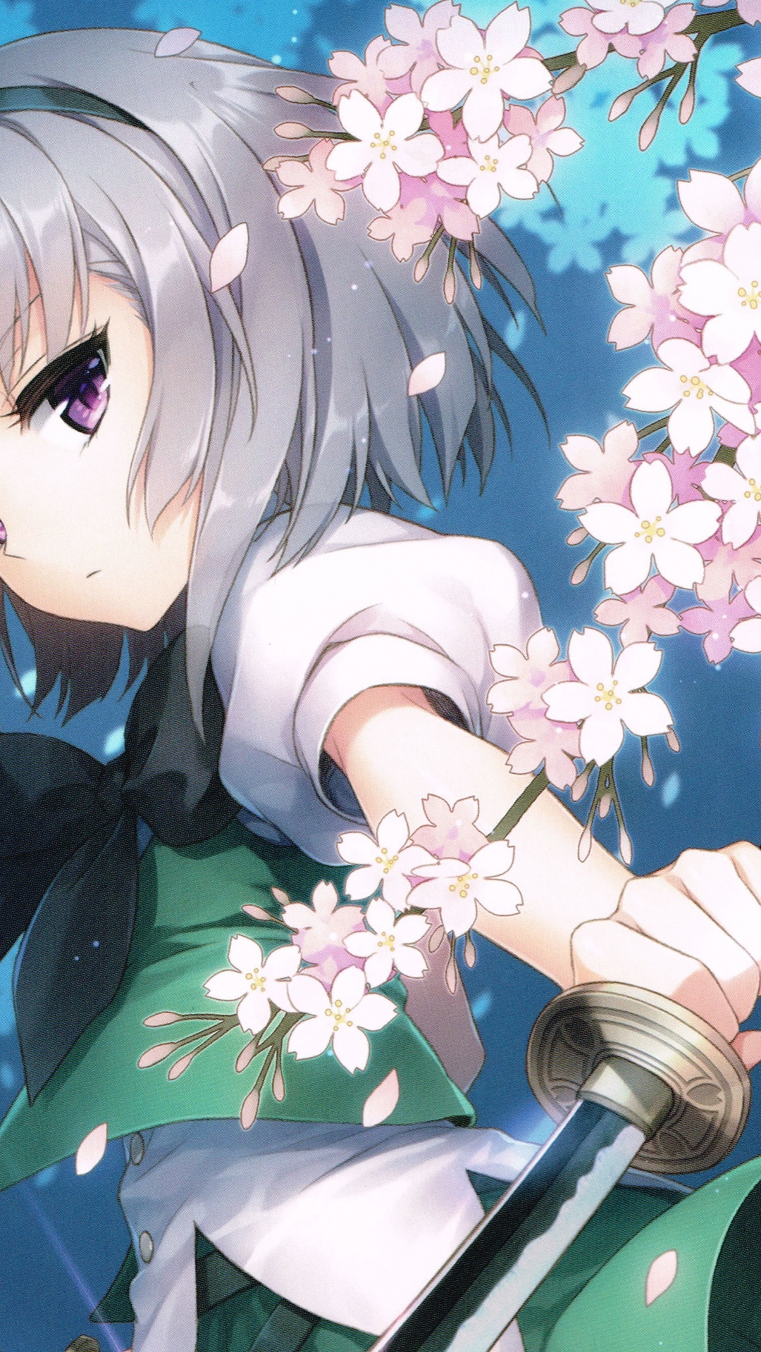 Обои завод, небо, мультфильм, растение, катану в разрешении 1080x1920