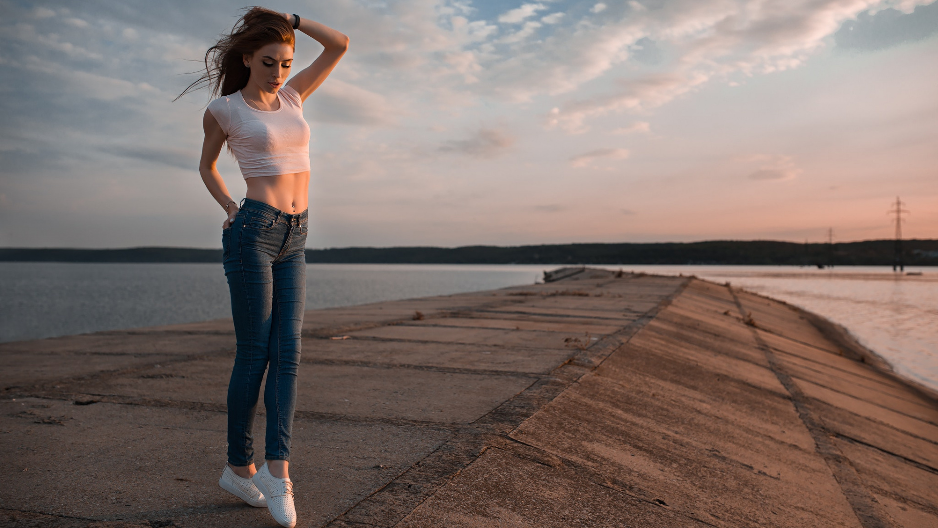 Обои вода, красота, стояние, отражение, море в разрешении 1920x1080