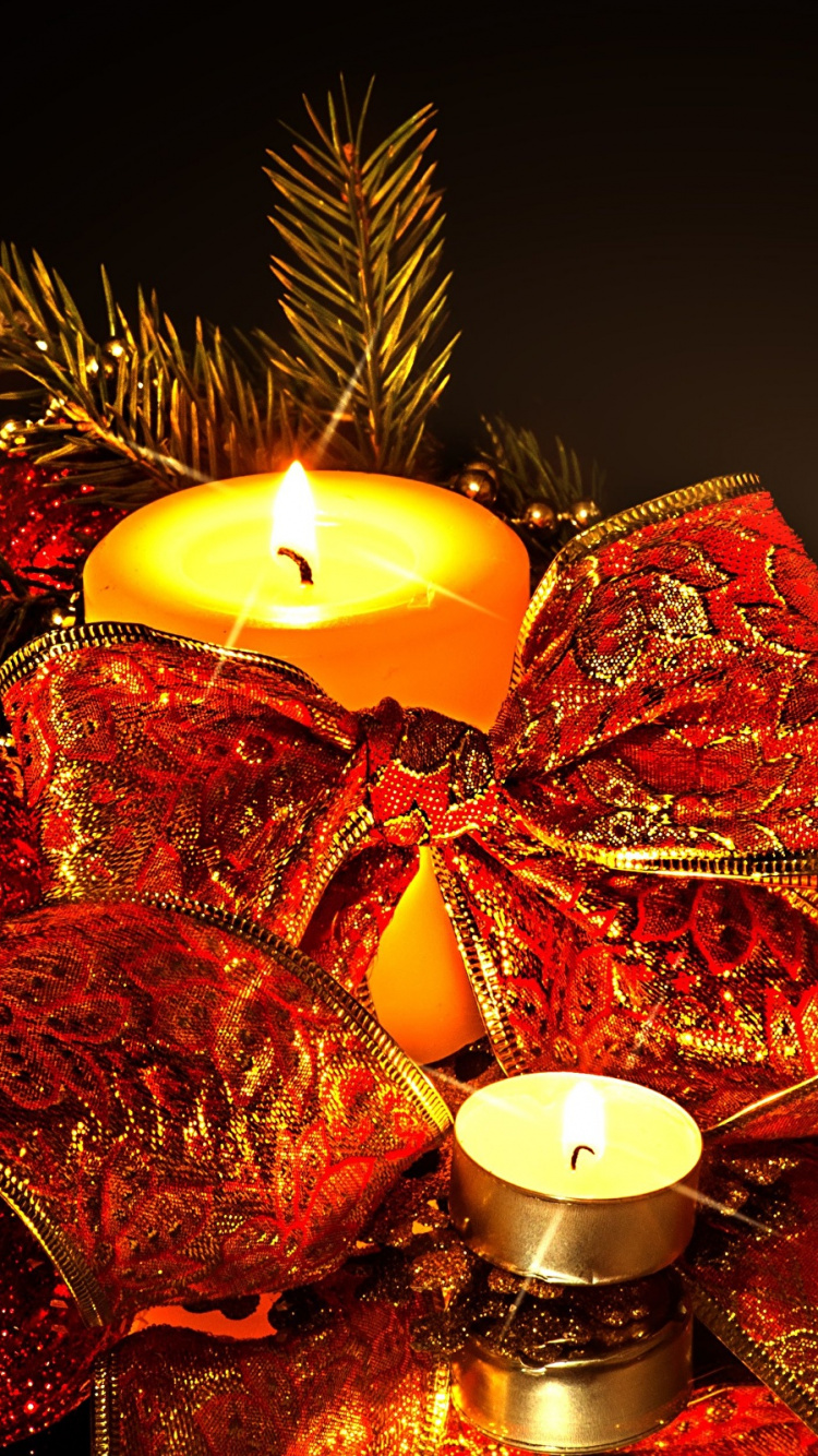 Обои Новый год, натюрморт, освещение, Рождественские украшения, рождественский орнамент в разрешении 750x1334