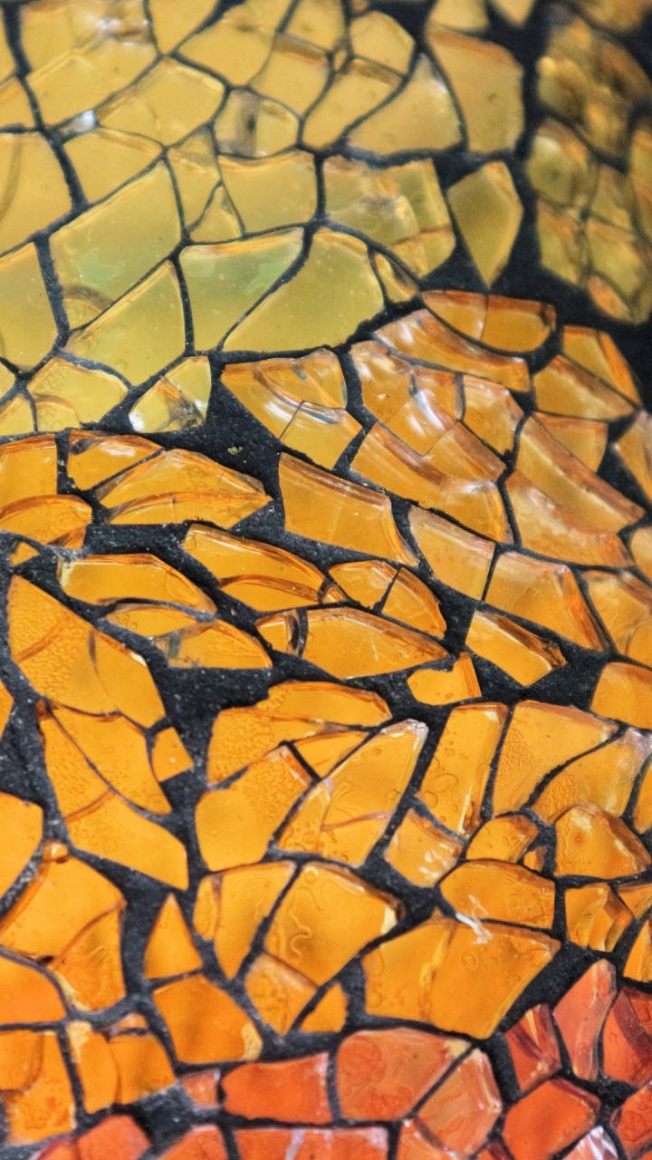 Обои витраж, стекло, желтый, узор, арт в разрешении 720x1280