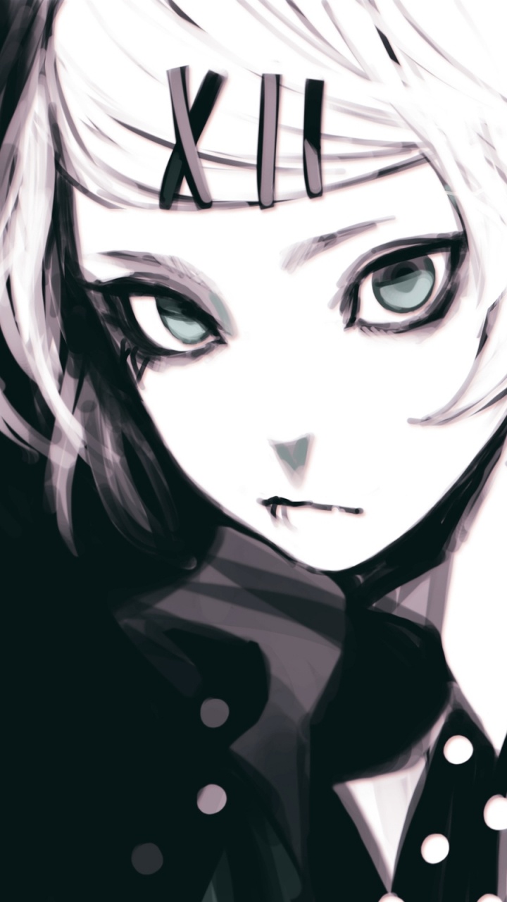 Обои Токио вурдалак, аниме, монохромный, иллюстрация, черный в разрешении 720x1280