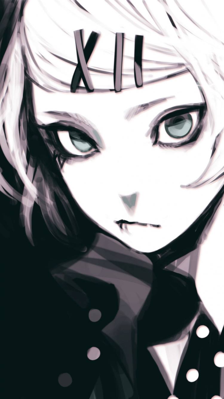 Обои Токио вурдалак, аниме, монохромный, иллюстрация, черный в разрешении 750x1334