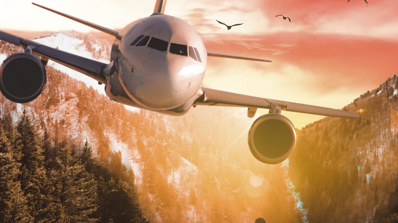 Обои самолет, реактивный самолет, самолеты, полет, облако в разрешении 1366x768